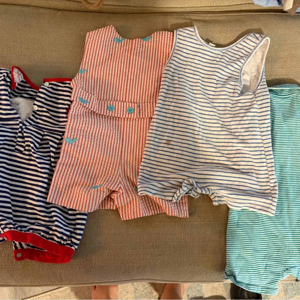 Striped Baby Rompers Set - Picture 2 of 2